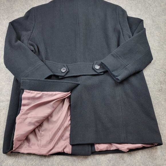 Calvin Klein Coat Womens 1X Black Pea Coat Wool Nylon Cashmere Blend - Picture 11 of 16